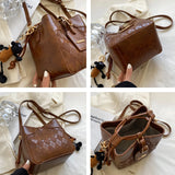 Winter Women's Bucket Messenger Bag Top PU Leather Rhombus Shoulder Bag