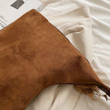 Winter Faux Suede Shoulder Bags For Women Solid Female Satchel