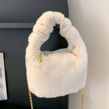 Winter INS Plush Small Faux Fur Handbag Fluffy Tote Shoulder Bag