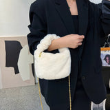 Winter INS Plush Small Faux Fur Handbag Fluffy Tote Shoulder Bag