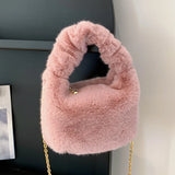 Winter INS Plush Small Faux Fur Handbag Fluffy Tote Shoulder Bag