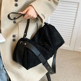 Winter Suede PU Leather Large Capacity Handbags And Purses For Women