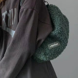 Winter Messenger Plush Bag Lamb Wool Youth One-Shoulder Bag Chain Street