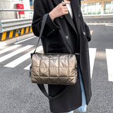 Winter Quilted Woman Handbag Crossbody Bag Shoulder Tote