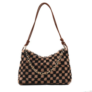 Winter Plush Crossbody Bag for Women Single Shoulder Handbag