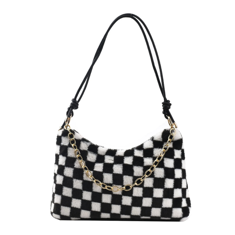 Winter Plush Crossbody Bag for Women Single Shoulder Handbag