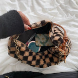 Winter Plush Crossbody Bag for Women Single Shoulder Handbag