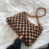 Winter Plush Crossbody Bag for Women Single Shoulder Handbag