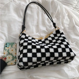 Winter Plush Crossbody Bag for Women Single Shoulder Handbag