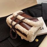 Winter Lambswool Edged Armpit Bag Soft Small Crossbody Shoulder Bag