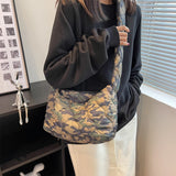 Winter Padded Women's Shoulder Messenger Bag Top Fabric Tote Lady Small Crossbod