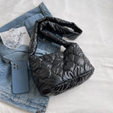 Winter Padded Women's Shoulder Messenger Bag Top Fabric Tote Lady Small Crossbod