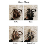 Winter Plaid Nylon Backpack Students Small Schoolbag Campus Stripe Style G