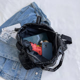 Winter Quilted Handbag Large Capacity Padded Shoulder Pouch Nylon Crossbody