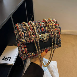 Winter Woolen Handbags Crossbody Bag Shoulder Purse Clutch