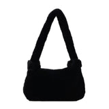 Winter Women Fluffy Shoulder Bag Solid Color/Leopard Print Handbag