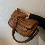 Winter Women Soft PU Leather Flap Bag Shoulder Crossbody Bags Solid Lady Purses