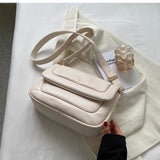 Winter Women Soft PU Leather Flap Bag Shoulder Crossbody Bags Solid Lady Purses