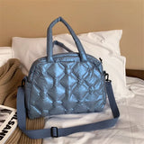 Winter Women Space Padded Down Bag Large Capacity Quilted Handbag Shoulder Bag