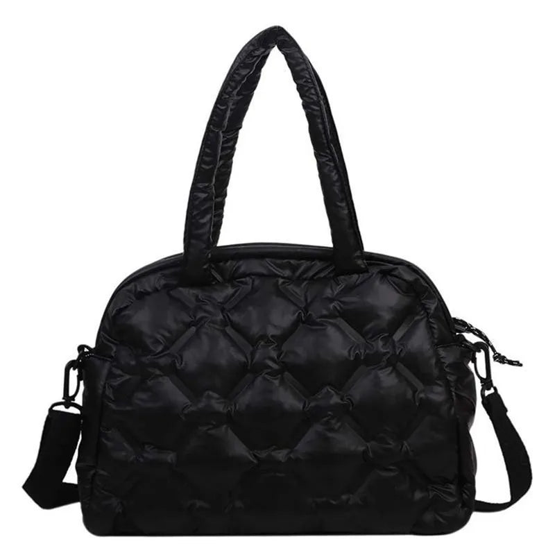 Winter Women Space Padded Down Bag Large Capacity Quilted Handbag Shoulder Bag