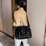 Winter Women Space Padded Down Bag Large Capacity Quilted Handbag Shoulder Bag