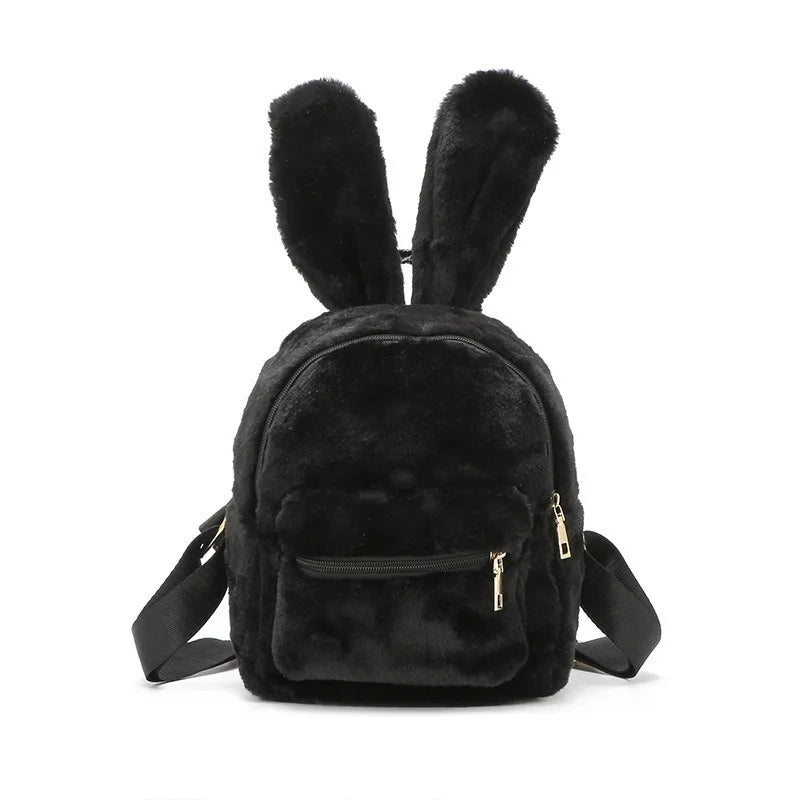 Winter Plush Backpack for Girls Pink