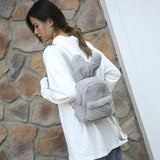 Winter Plush Backpack for Girls Pink
