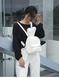 Winter Plush Backpack for Girls Pink