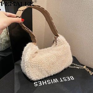 Winter Women's Shoulder Bag Messenger Petal Strap Boston Armpit Bag