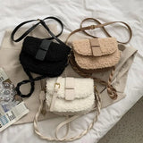 Winter Women's Shoulder Bag Messenger Weave Strap Saddle Armpit Bag