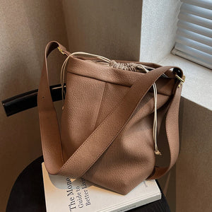 Winter Women PU Leather Shoulder Handbag Vintage Soft Surface Sac A Main