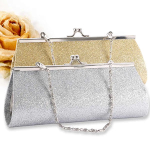Glitter Clutch Purse Evening Party Wedding Bridal Chain Shoulder Bag