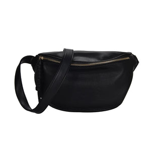 Wine Red Wide Single Strap Half Moon Chestbag
