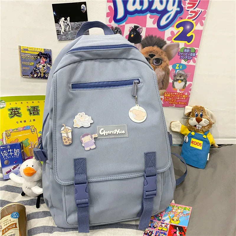 Women Backpack Nylon Waterproof School Travel Bags Laptop Rucksack