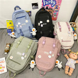 Women Backpack Nylon Waterproof School Travel Bags Laptop Rucksack