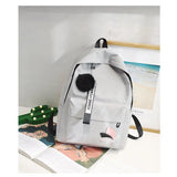 Teen Girls Canvas School Backpack Thin Small Travel Bag