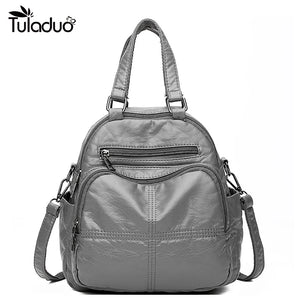 Women Backpack Pu Leather Daypack Backpacks Female Mochila