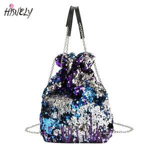 Sequined Bucket Bags Bling Shoulder Bag