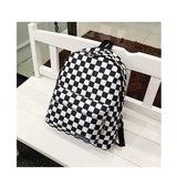 Plaid Nylon Daypack Laptop Travel Backpack