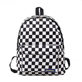 Plaid Nylon Daypack Laptop Travel Backpack