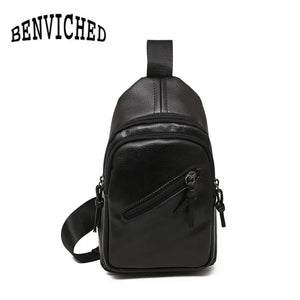 Soft PU Leather Mini Chest Bag Single Shoulder Bag Unisex High Travel Bag Q0001