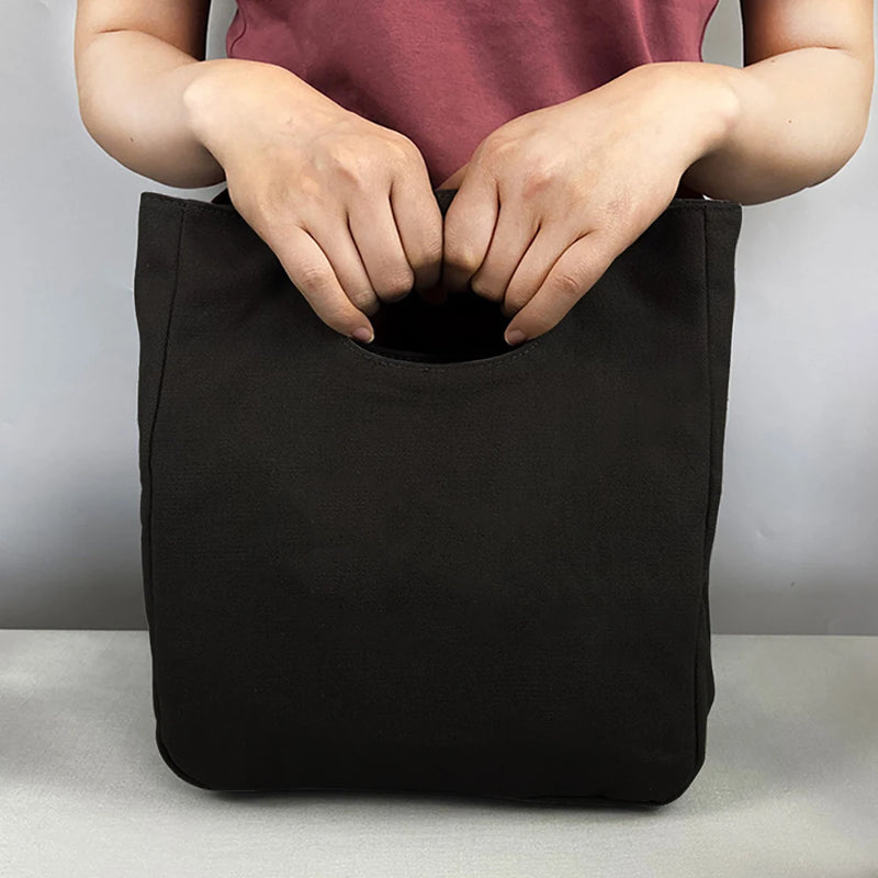 Canvas Thermal Lunch Bag for Women - Portable Eco Shopper Storage Bags