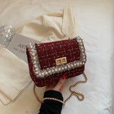 Woolen Handbag Women Crossbody Bag Shoulder Purse Clutch Sac A Main