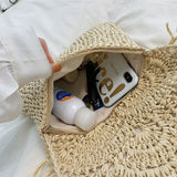 Women Beach Bag Shoulder Bags Hand Woven Straw Large Capacity Retro Bohemian Rat