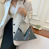 Rhinestone Pattern Crossbody Bag Saddle Messenger Bag for Women