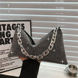 Rhinestone Pattern Crossbody Bag Saddle Messenger Bag for Women