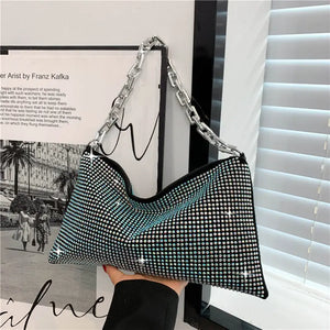 Rhinestone Pattern Crossbody Bag Saddle Messenger Bag for Women