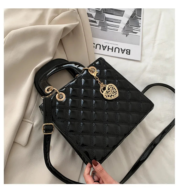 Women Tote Silver Handbag Crossbody Shoulder Bags Short Handle