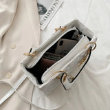 Women Tote Silver Handbag Crossbody Shoulder Bags Short Handle