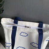 Clouds Printed Tote Shopping Bags Canvas Shoulder Bag For Girls Ladies